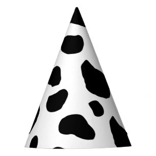 Cow Print, Cow Pattern, Cow Spots, Black And White Party Hat