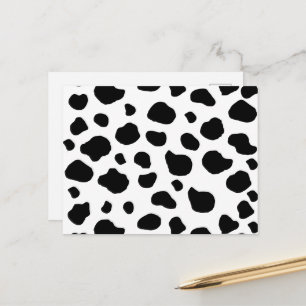 Cow Print, Cow Pattern, Cow Spots, Black And White Postcard