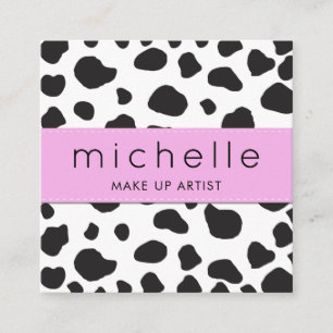 Cow Print, Cow Pattern, Cow Spots, Black And White Square Business Card