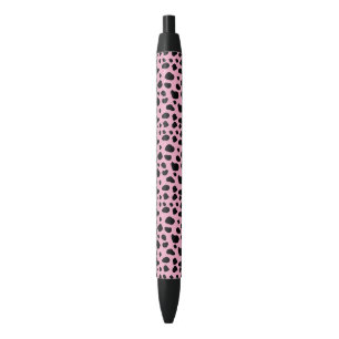 Cow Print, Cow Pattern, Cow Spots, Pink Cow Black Ink Pen