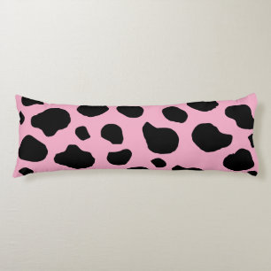 Cow Print, Cow Pattern, Cow Spots, Pink Cow Body Cushion