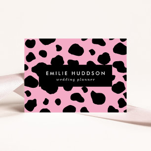 Cow Print, Cow Pattern, Cow Spots, Pink Cow Business Card