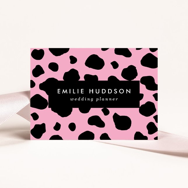 Cow Print, Cow Pattern, Cow Spots, Pink Cow Business Card (Creator Uploaded)
