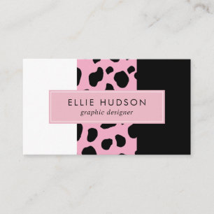 Cow Print, Cow Pattern, Cow Spots, Pink Cow Business Card
