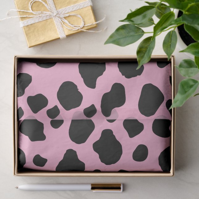 Cow Print, Cow Pattern, Cow Spots, Pink Cow Tissue Paper (Gift)