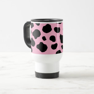Cow Print, Cow Pattern, Cow Spots, Pink Cow Travel Mug