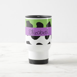 Cow Print, Cow Pattern, Cow Spots, Your Name Travel Mug