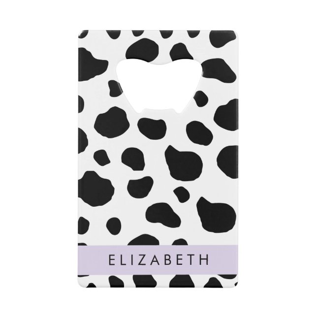 Cow Print, Cow Spots, Black And White, Your Name (Front)