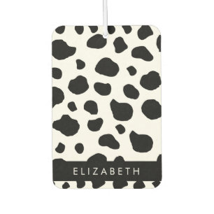 Cow Print, Cow Spots, Black And White, Your Name Car Air Freshener