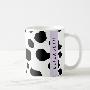 Cow Print, Cow Spots, Black And White, Your Name Coffee Mug
