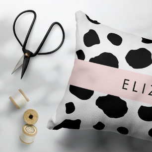 Cow Print, Cow Spots, Black And White, Your Name Pillowcase