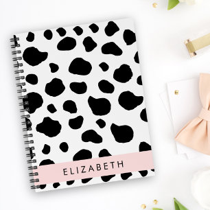 Cow Print, Cow Spots, Black And White, Your Name Planner