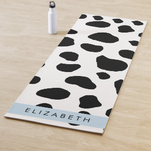 Cow Print, Cow Spots, Black And White, Your Name Yoga Mat