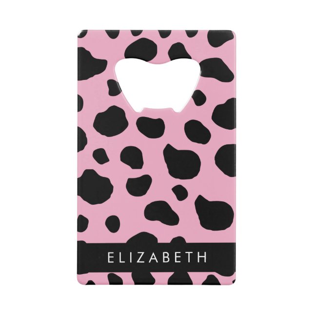 Cow Print, Cow Spots, Pink Cow, Your Name (Front)