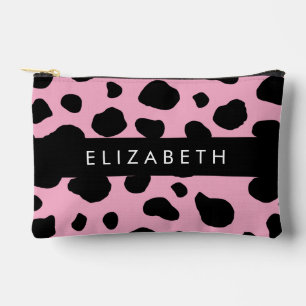 Cow Print, Cow Spots, Pink Cow, Your Name Accessory Pouch