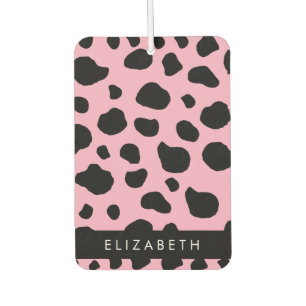 Cow Print, Cow Spots, Pink Cow, Your Name Car Air Freshener