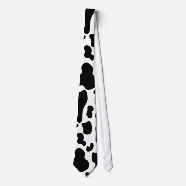 Cow Print - Cow Spots - White Black Tie (Front)