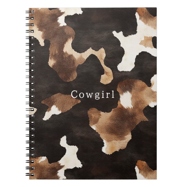 Cow Print Cowboy Cowgirl Western Notebook (Front)