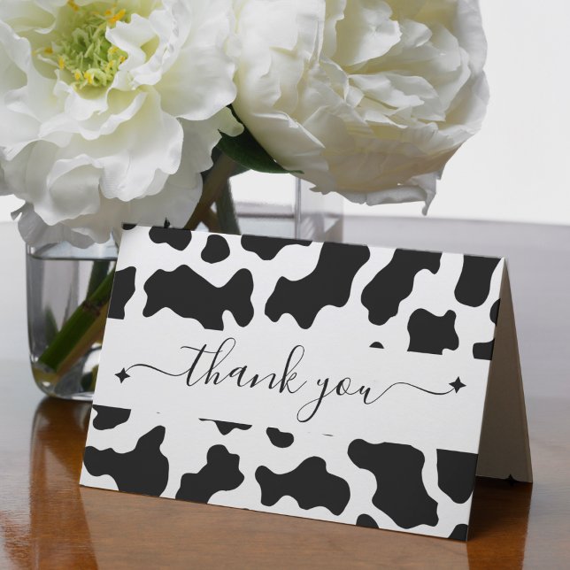 Cow Print Cowgirl Party Wedding Event Thank You Card (Creator Uploaded)