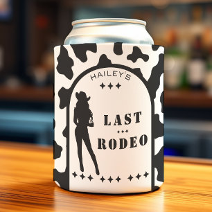 Cow Print Cowgirl Wedding Bachelorette Party Can Cooler
