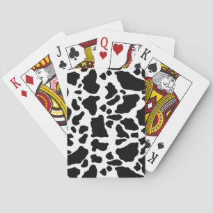 Cow print design, black and white playing cards