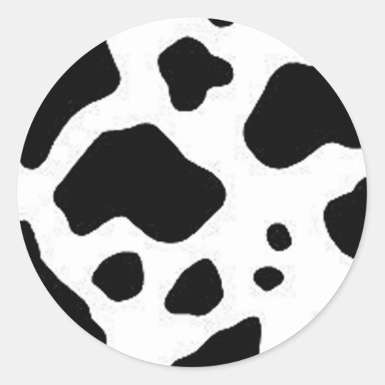 Cow print design classic round sticker | Zazzle.co.uk