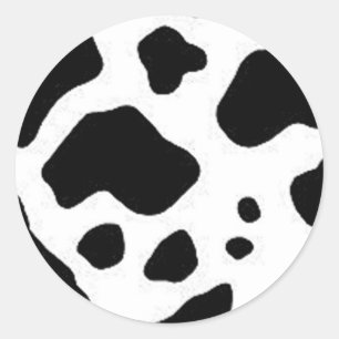Cow print design classic round sticker