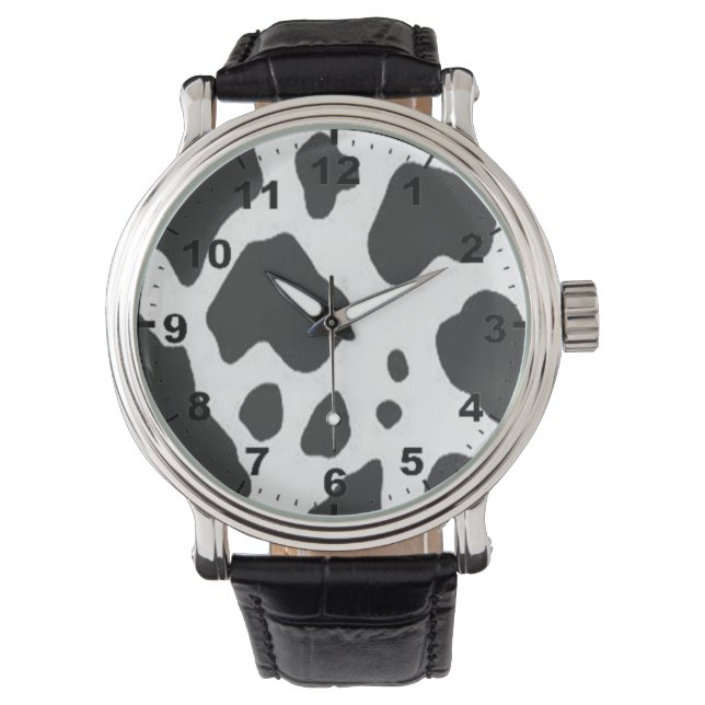 "Cow print" design wrist watch (Front)