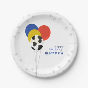 Cow Print Farm Birthday Balloons Paper Plate