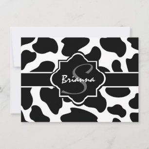 Cow Print Flat Note Card