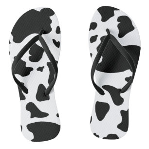Cow Print Flip Flops