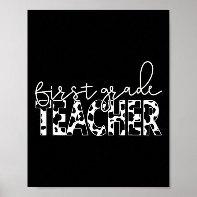 Cow Print for Elementary School First Grade Teache (Front)