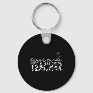 Cow Print For Elementary School First Grade Teache Key Ring