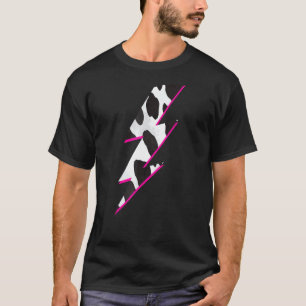 Cow Print Lightning Bolt Animal Print T-Shirt