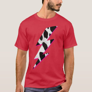 Cow Print Lightning Bolt Animal Print T-Shirt
