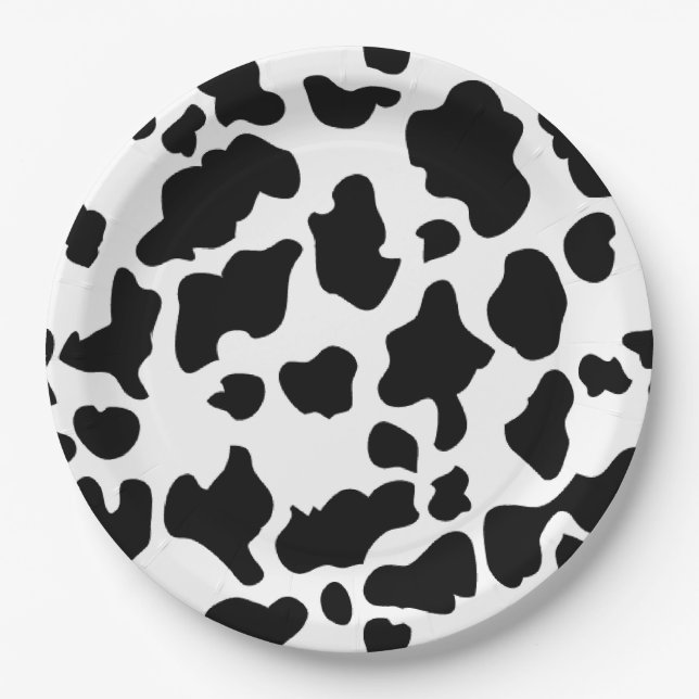 Cow Print Paper Plate (Front)