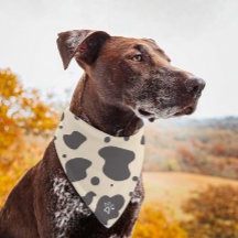 Cow Print Pattern Beige Paw