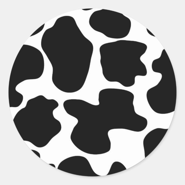 Cow Print Pattern Classic Round Sticker (Front)