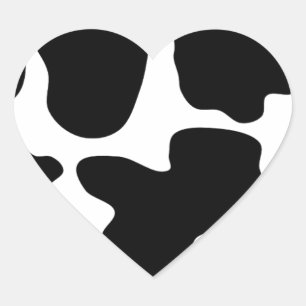 Cow Print Pattern Heart Sticker