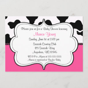 Cow Print Pink Invitaiton Invitation