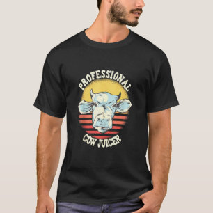 Cow Print Professionional Cow Juicer Milker Dairy T-Shirt