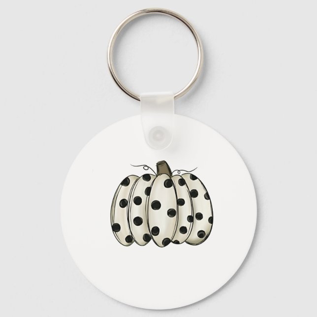 Cow Print Pumpkin Thanksgiving Fall Cattle  Key Ring (Front)