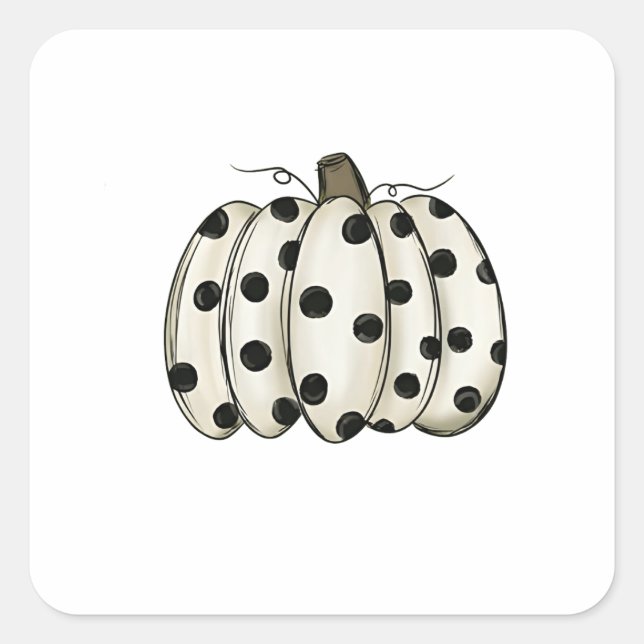 Cow Print Pumpkin Thanksgiving Fall Cattle  Square Sticker (Front)