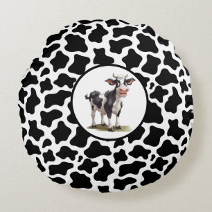 Cow Print Round Cushion