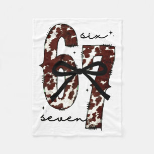 Cow Print Six Seven Western 67 Six Seven Coquette Fleece Blanket