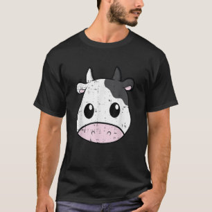 Cow Print Skin Pattern Kawaii Face Cute Animal Lov T-Shirt