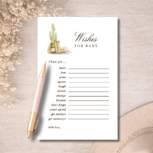 Cow Print Western Baby Shower Wishes For Baby Card