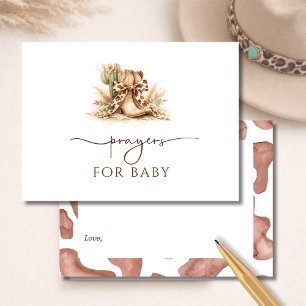 Cow Print Western Country Prayers For Baby Card