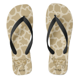 Cow Profile Flip Flops