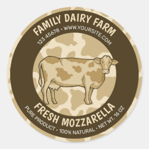 Cow Profile Round Label